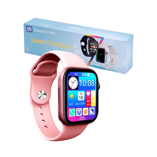 Smartwatch Hiwatch Pro T700s Series 7 Bluetooth Call Body Fit Heart Rate Monitor Tracker Pink